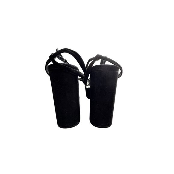 Steve Madden Lessa Sandals Platform Chunky Heel Shoes 10M Black Suede HoCo Prom - Picture 5 of 7